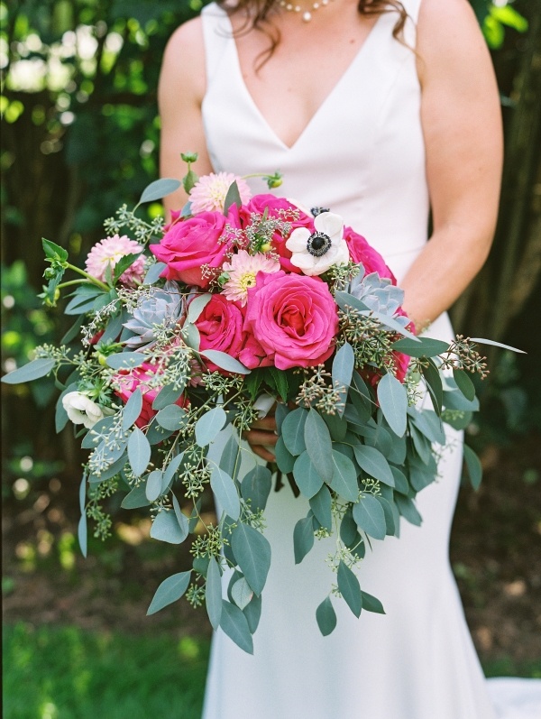 Magenta pink bridal bouquet