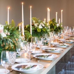 Modern Green and Gray Wedding Reception