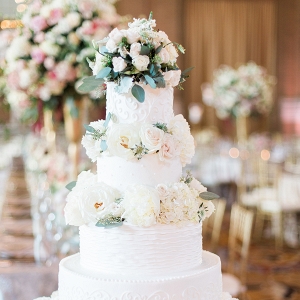 Elegant Tiered Wedding Cake with Roses