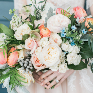 Blush and coral bouquet