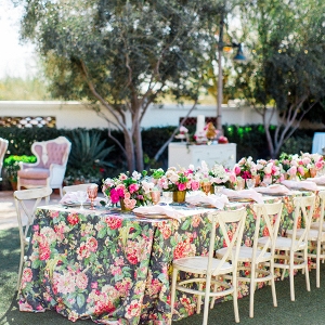 Wedding Table with Floral Linen