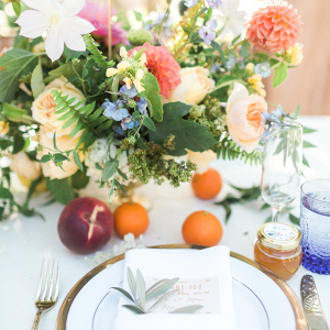 Colorful centerpieces with fruit