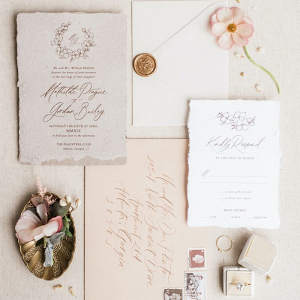 Romantic earthy wedding invitations