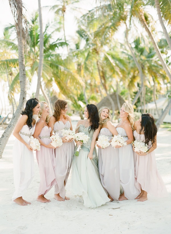 Bridesmaids on the beach