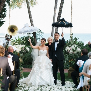 Wedding Ceremony with Parasols