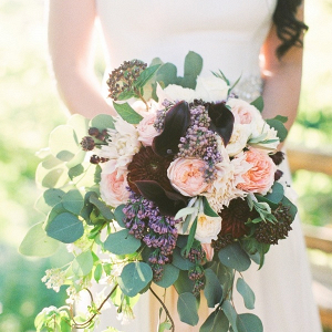 Burgundy and coral bouquet