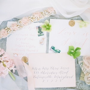 Wedding Stationery with Pink Calligraphy