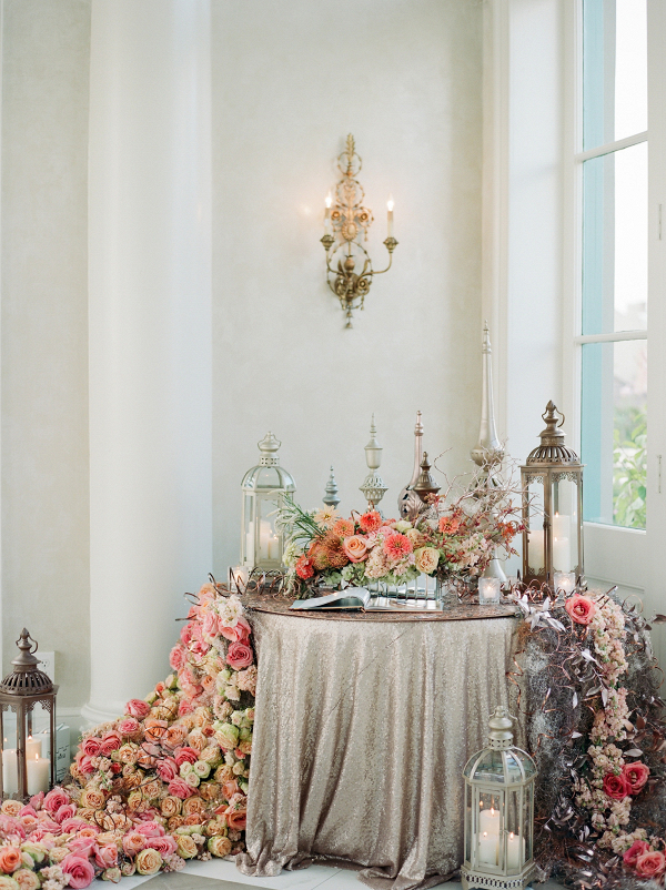Opulent floral and lantern display