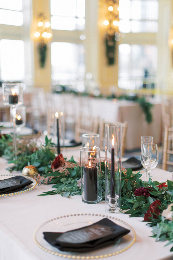 Rich and Elegant Winter Wedding Tablescape