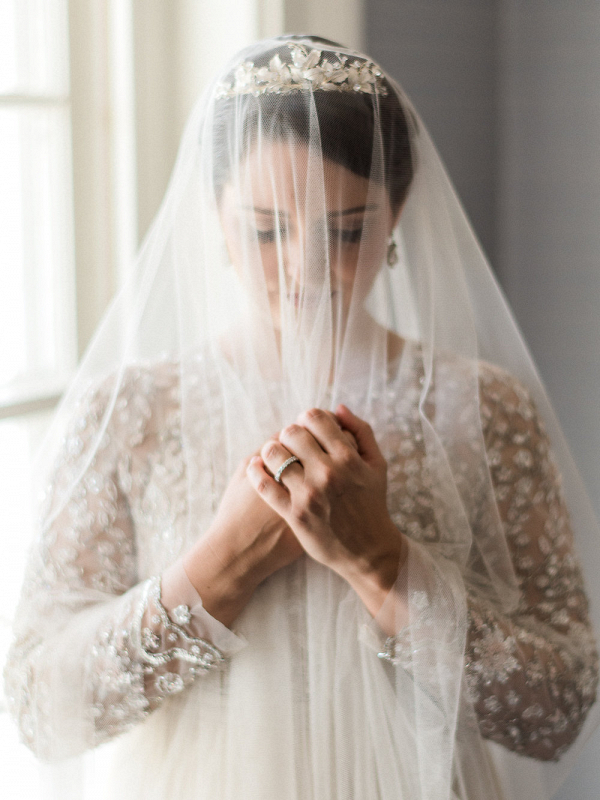 Bride in Crystal Embellished Gown from BHLDN