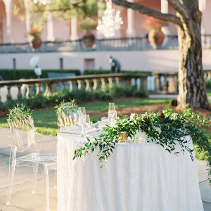 Sweetheart table with greenery