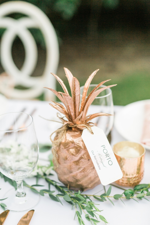 Gold pineapple centerpieces