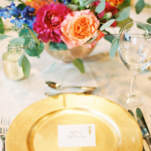 Colorful Contemporary Wedding Place Setting