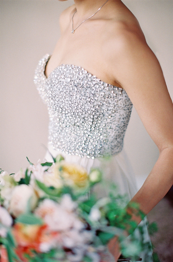 Crystal bodice wedding dress