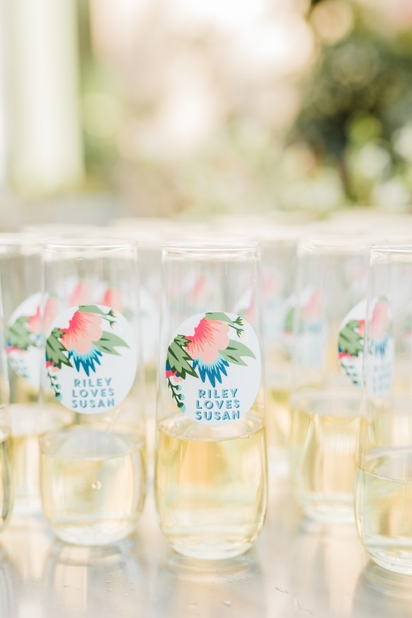 Personalized wedding drink decals