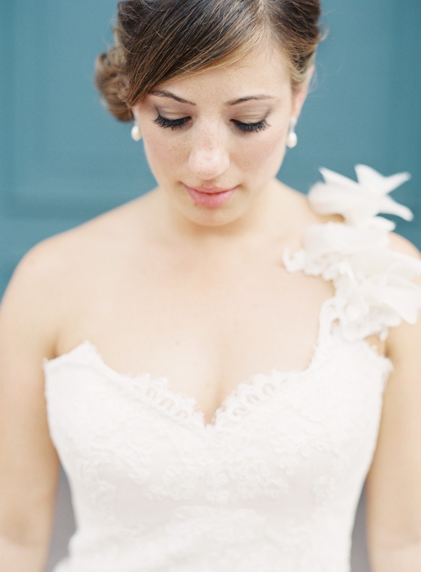One shoulder wedding gown