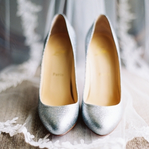 Silver Christian Louboutin Wedding Shoes