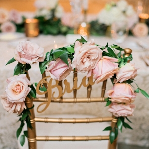 Pink Rose Chair Decoration