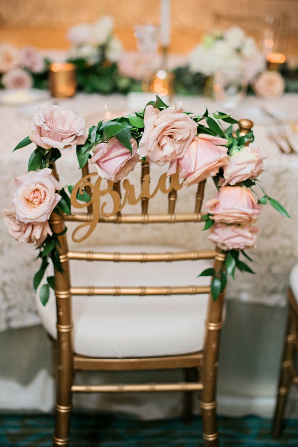 Pink Rose Chair Decoration