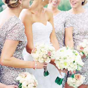 Bridesmaids in Silver Sequins