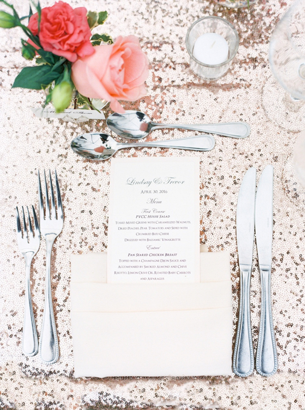 Champagne Sequin Wedding Table