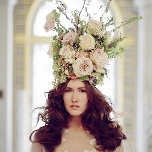 Dramatic Flower Headpiece for Bride