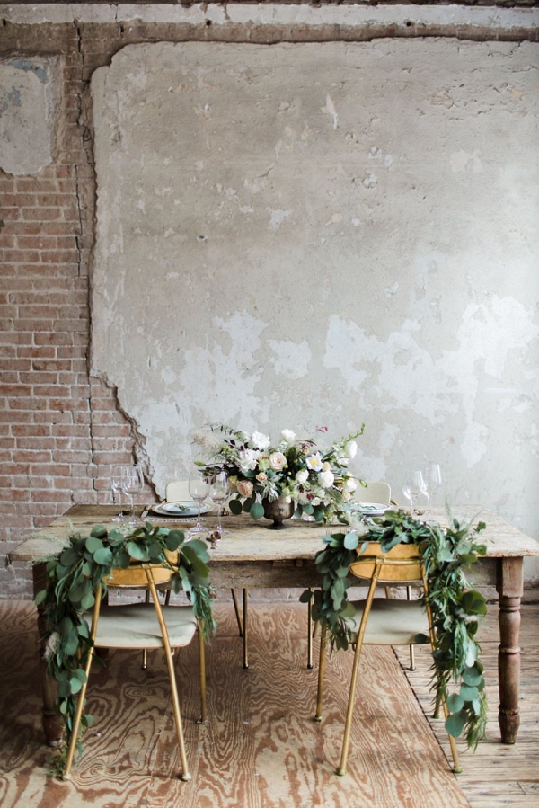 Romantic brick loft wedding inspiration