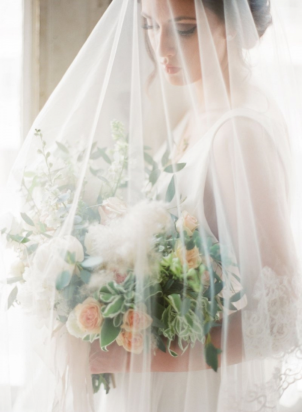 Elegant veiled bride