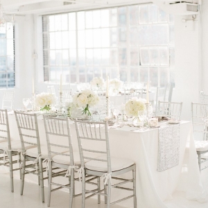 White and Silver Modern Wedding Reception