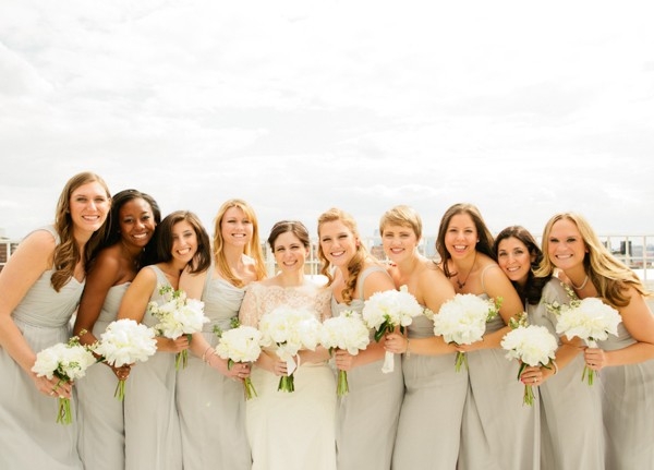Pale Silver Bridesmaids Dresses