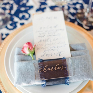 calligraphy place setting