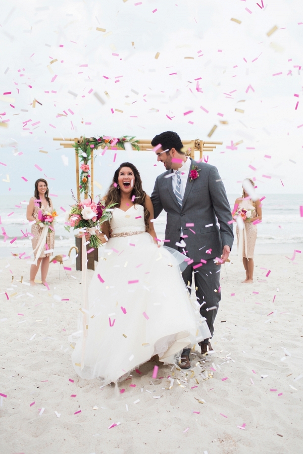 Confetti wedding exit