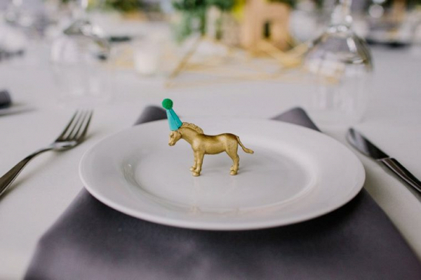 Gold animal place setting on Every Last Detail