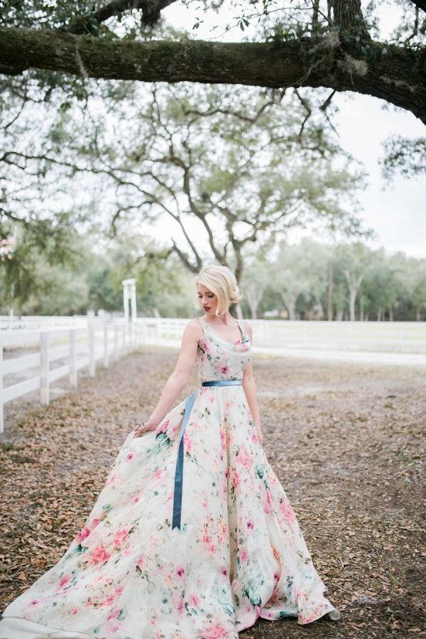 Floral print wedding dress on Every Last Detail