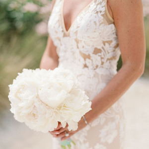 White peony bridal bouquet