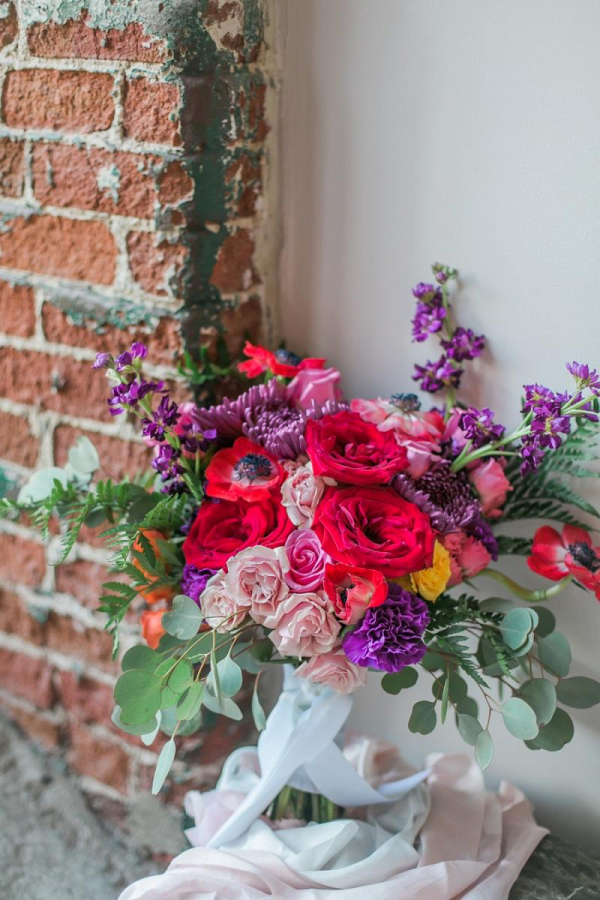 Red and purple bouquet