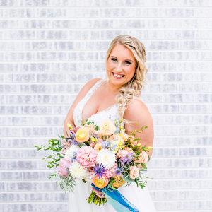 Colorful pastel bridal bouquet