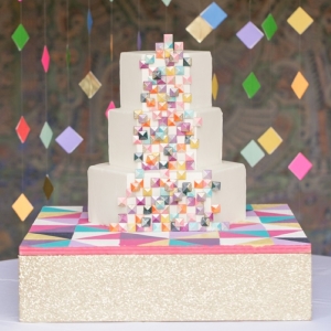 Colorful Geometric Wedding Cake