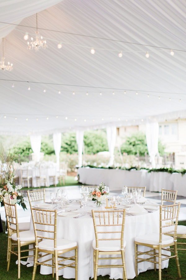 Elegant tented wedding reception