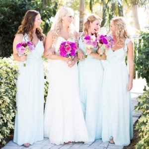 Pale blue bridesmaids