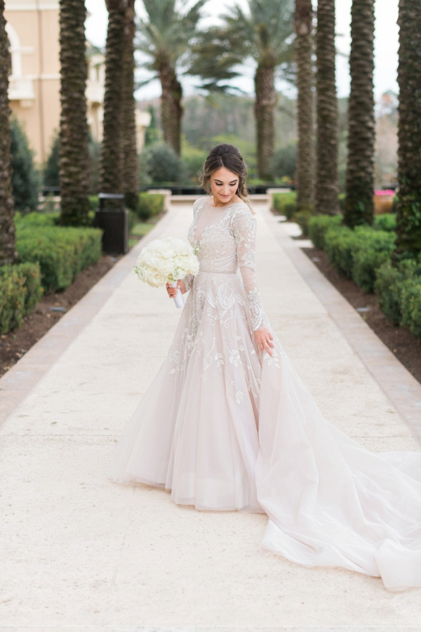 Long sleeve lace Hayley Paige wedding gown