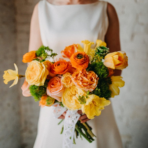 Orange and yellow bridal bouquet