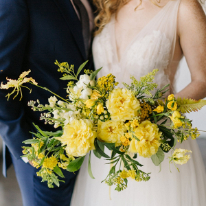Yellow bridal bouquet