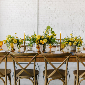 Yellow wedding tablescape