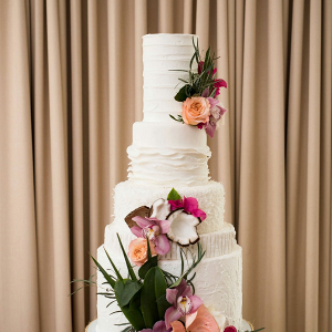 Modern tropical wedding cake
