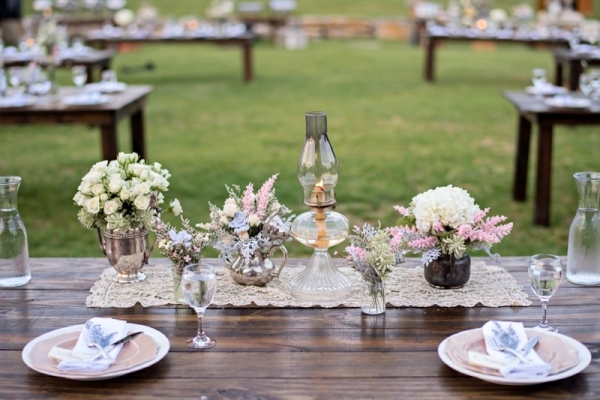 Vintage and rustic tablescape 