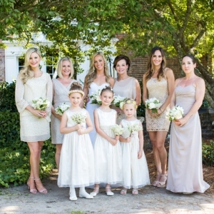 Champagne and off white bridesmaid dresses