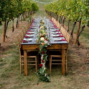 Tablescape in a vineyard