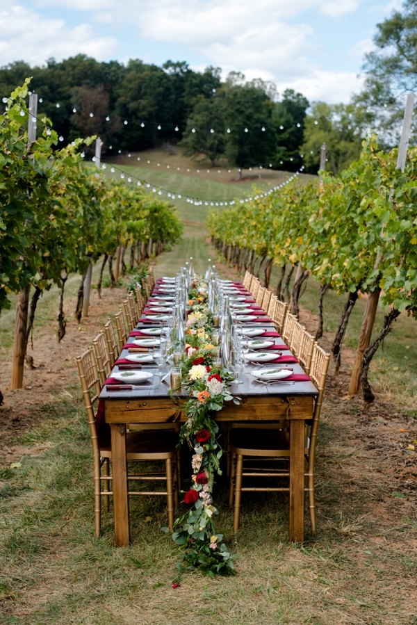 Tablescape in a vineyard