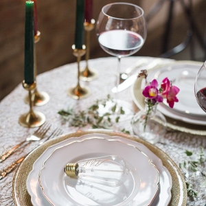 Modern romantic place setting on Every Last Detail